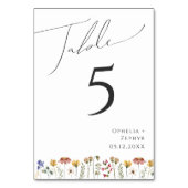 Kleurrijke wilde bloem | Tabelnummer Kaart (Achterkant)