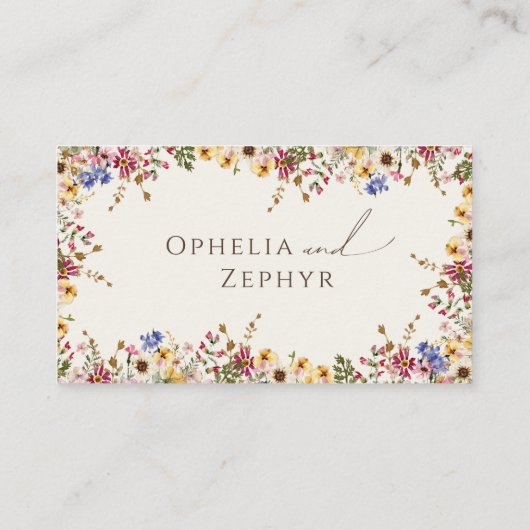 Kleurrijke wilde bloem | Vaste weddenschap tussen  Plaatskaartje (Achterkant)