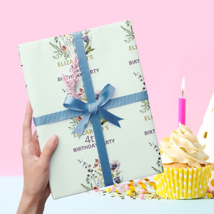 Kleurrijke Wilde Bloem Waterverf Verjaardag Cadeaupapier