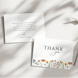 Kleurrijke Wilde Bloemen Baby Shower Bedankkaart