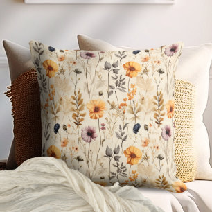 Kleurrijke Wilde Bloemen Boho Kussen