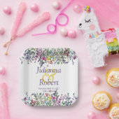 Kleurrijke wilde bloemen borden voor bruiloft papieren bordje (Feest)