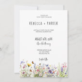 Kleurrijke wilde bloemen bruiloft qr code RSVP op Kaart (Voorkant)