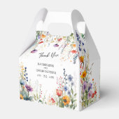 Kleurrijke wilde bloemen Elegante kleine bruiloft Bedankdoosjes (Achterkant)