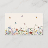 Kleurrijke wilde bloemen en botervliegen informatiekaartje (Achterkant)