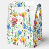 Kleurrijke wilde bloemen en groen gras bedankdoosjes (Open)