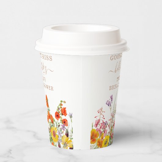 Kleurrijke Wilde Bloemen Landelijke Bloemen Vaarwe Papieren Bekers (Rechts)