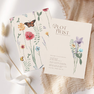 Kleurrijke Wilde Bloemen Plot Twist Huwelijk Wijzi Save The Date