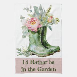 Kleurrijke Wilde Bloemen Tuinier Bloemachtige Laar Theedoek