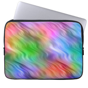 Kleurrijke wilde bloemen Wavy Texture Laptop Sleeve