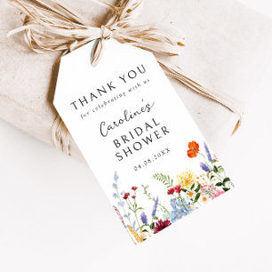 Kleurrijke Wilde Bloemenrand Cadeaulabel