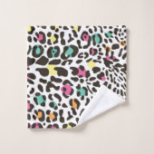 Kleurrijke wilde dieren & tropische bladeren bad handdoek (Wasdoekje)