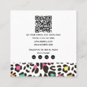 Kleurrijke Wilde Dieren & Tropische Bladeren QR Co Vierkante Visitekaartje (Achterkant)