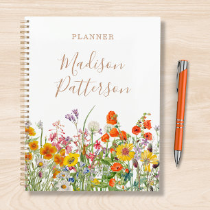 Kleurrijke Wilde Flowers Land - Gepersonaliseerde Planner