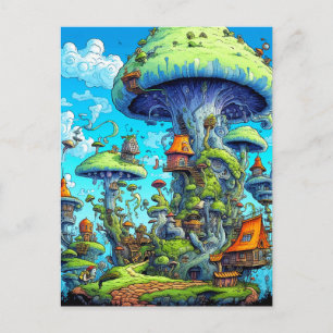 Kleurrijke Wilde Psychedelische Paddenstoelen Wone Briefkaart
