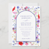 Kleurrijke Wildflower Arch Website QR Code Kaart (Voorkant)