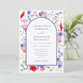 Kleurrijke Wildflower Arch Website QR Code Kaart (Staand voorkant)