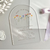 Kleurrijke Wildflower Baby in Bloom Baby shower Acryl Uitnodigingen