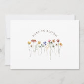 Kleurrijke Wildflower Baby in Bloom Baby shower Bedankkaart (Voorkant)
