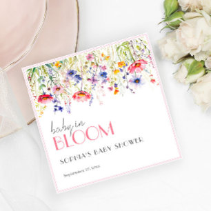 Kleurrijke Wildflower Baby in Bloom Baby shower Servet