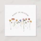 Kleurrijke Wildflower Baby in Bloom Dank u kaart Vierkante Visitekaartje (Voorkant)