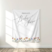 Kleurrijke Wildflower Baby shower Achtergrond