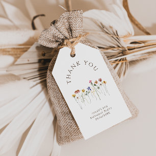 Kleurrijke Wildflower Bedankt Verjaardagsfeest Cadeaulabel