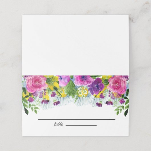 Kleurrijke Wildflower Beige bruiloft (Buitenkant ongevouwen)