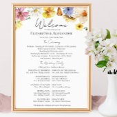 Kleurrijke Wildflower | Boho Ceremony Programmabor Poster