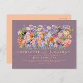 Kleurrijke Wildflower Boho Chic Bruiloft Briefkaart (Voorkant / Achterkant)