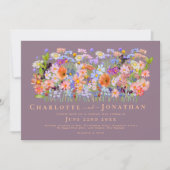 Kleurrijke Wildflower Boho Chic Bruiloft Kaart (Voorkant)