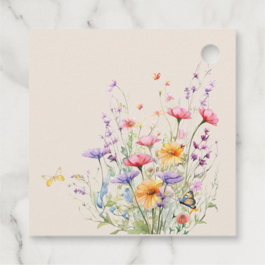 Kleurrijke Wildflower bruiloft dank u geschenk Bedankjes Labels (Achterkant)