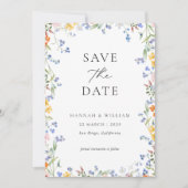 Kleurrijke Wildflower bruiloft foto Save The Date (Voorkant)