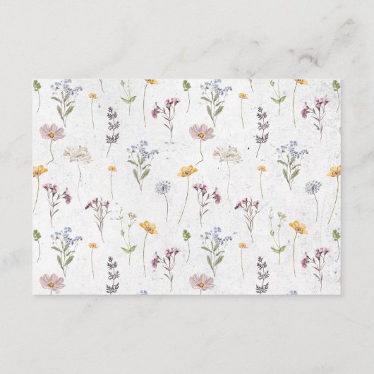 Kleurrijke wildflower bruiloft tempel bruiloft det informatiekaartje (Achterkant)