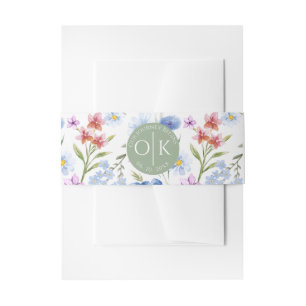 Kleurrijke Wildflower bruiloft uitnodiging buik ba Uitnodigingen Wikkel