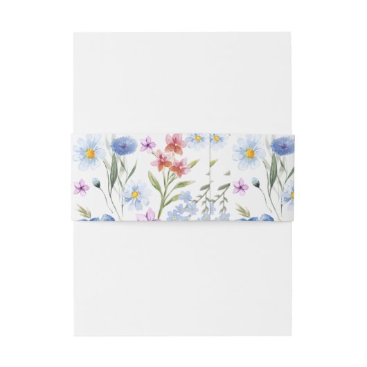 Kleurrijke Wildflower bruiloft uitnodiging buik ba Uitnodigingen Wikkel (Achterkant Voorbeeld)