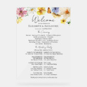 Kleurrijke Wildflower Ceremony Acryl Programma Tek Acryl Bord (Voorkant)