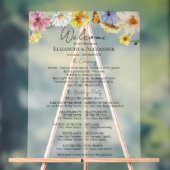 Kleurrijke Wildflower Ceremony Acryl Programma Tek Bord (Neutraal)