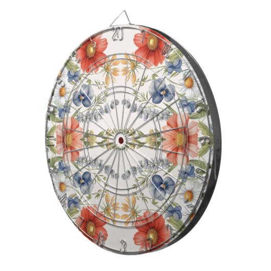 Kleurrijke Wildflower Dartboard Dartbord (Voorkant Rechts)