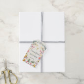 Kleurrijke Wildflower doop Cadeaulabel (Met Touw)