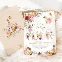 Kleurrijke Wildflower Fairy Prinses 4e Verjaardag