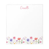 Kleurrijke Wildflower  Floral gepersonaliseerd Notitieblok (Voorkant)