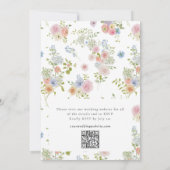 Kleurrijke Wildflower Floral QR Code Wedding Kaart (Achterkant)