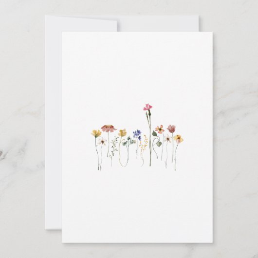 Kleurrijke Wildflower Four Ever Wild verjaardagsfe Kaart (Achterkant)