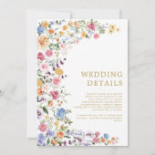 Kleurrijke Wildflower Garden bruiloft Kaart (Achterkant)