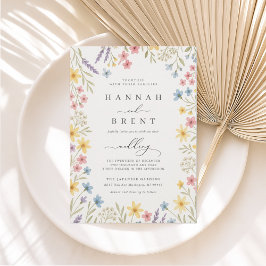 Kleurrijke Wildflower Garden bruiloft uitnodiging