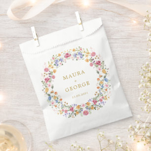 Kleurrijke Wildflower Garden Floral krans bruiloft Bedankzakje