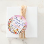 Kleurrijke Wildflower Garden Tea Party Dank u Bedankjes Labels (In situ)