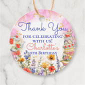 Kleurrijke Wildflower Garden Tea Party Dank u Bedankjes Labels (Voorkant)