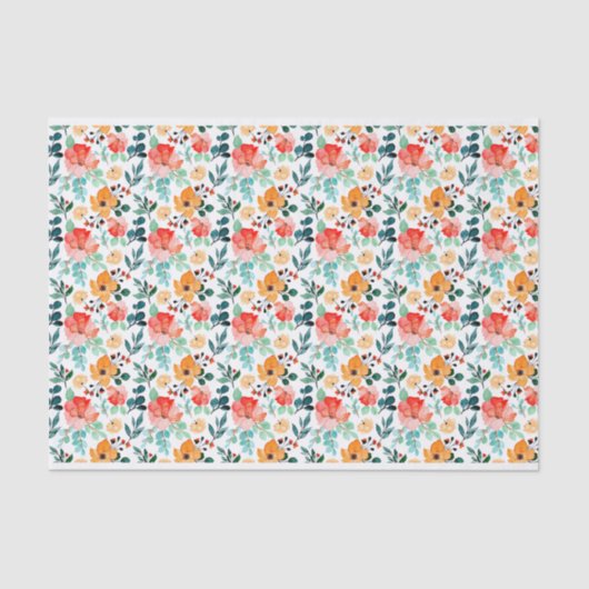 Kleurrijke Wildflower gemengd bloemmotief Tissuepapier (Voorkant)